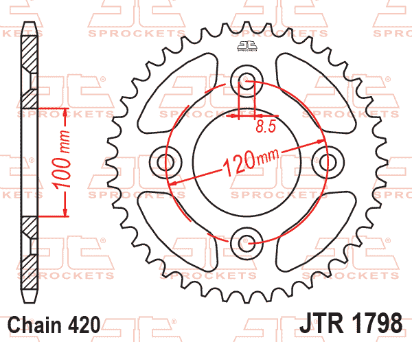 REAR SPROCKET STEEL JTR1798.47 YAMAHA YZ 65 18-24 thumbnail 2