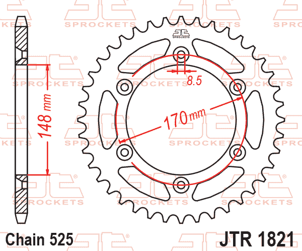 REAR SPROCKET STEEL JTR1821.47 thumbnail 2