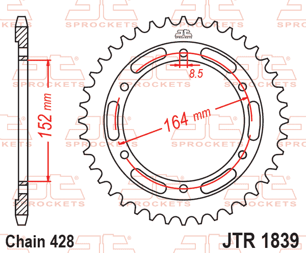 REAR SPROCKET JTR1839.55 JT thumbnail 2