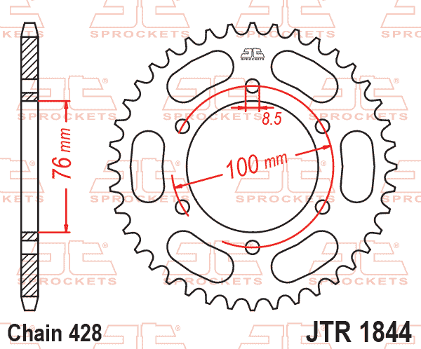 REAR SPROCKET JTR1844.52 JT thumbnail 2