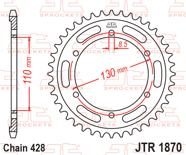 REAR SPROCKET JTR1870.46 JT thumbnail 2