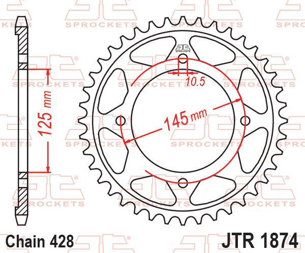 REAR SPROCKET JTR1874.59 JT thumbnail 2