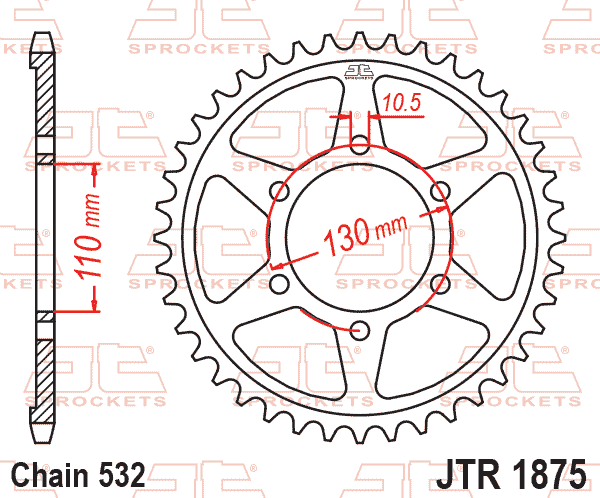 REAR SPROCKET JTR1875.48 JT thumbnail 2