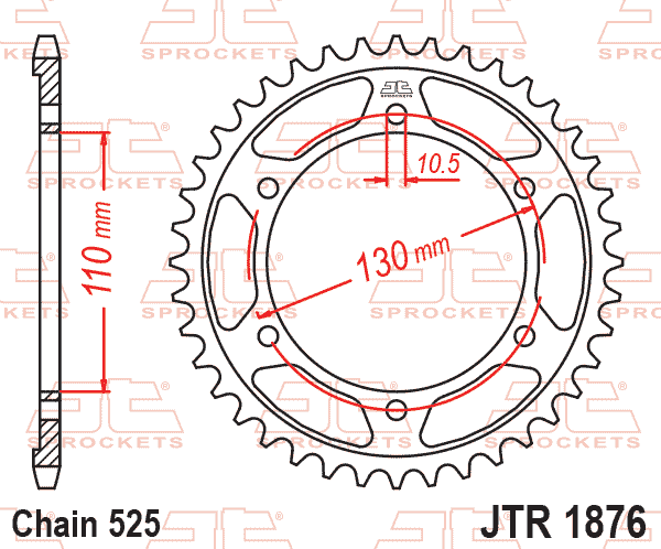REAR SPROCKET JTR1876.43 JT thumbnail 2