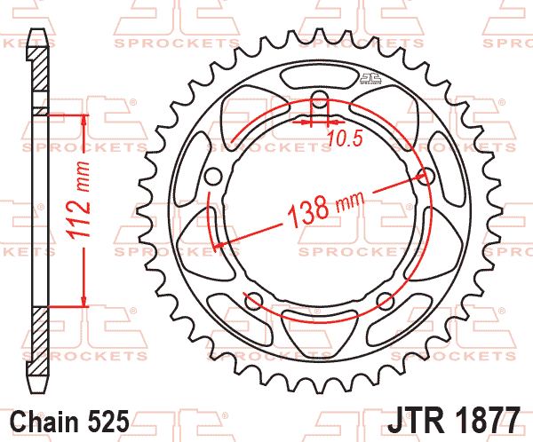 REAR SPROCKET JTR1877.45 JT thumbnail 3