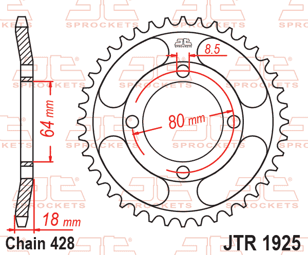 REAR SPROCKET JTR1925.51 JT thumbnail 2