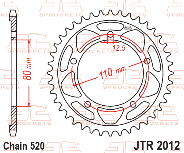 REAR SPROCKET JTR2012.42 JT thumbnail 2