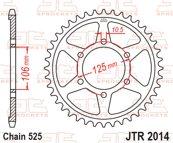 REAR SPROCKET STEEL HARD ZBK, JTR2014.47ZBK thumbnail 2