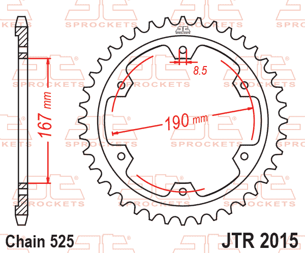 REAR SPROCKET JTR2015.50 JT thumbnail 3