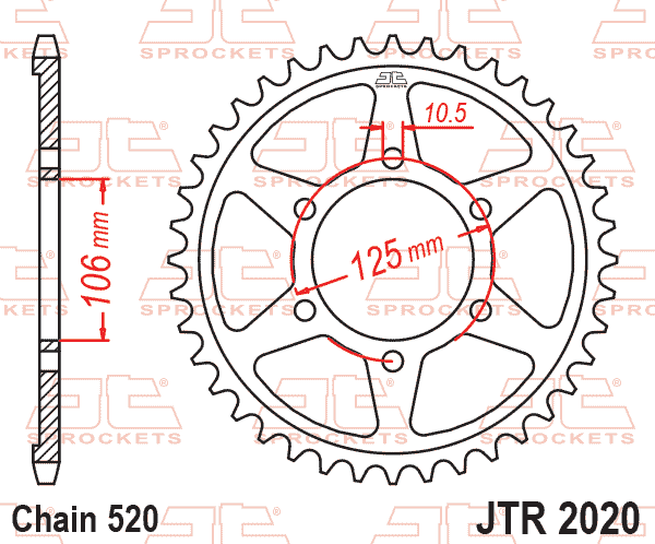 REAR SPROCKET JTR2020.51 STEEL, ROAD thumbnail 3