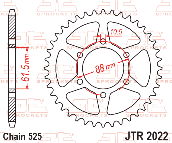 REAR SPROCKET JTR2022.38 JT thumbnail 2