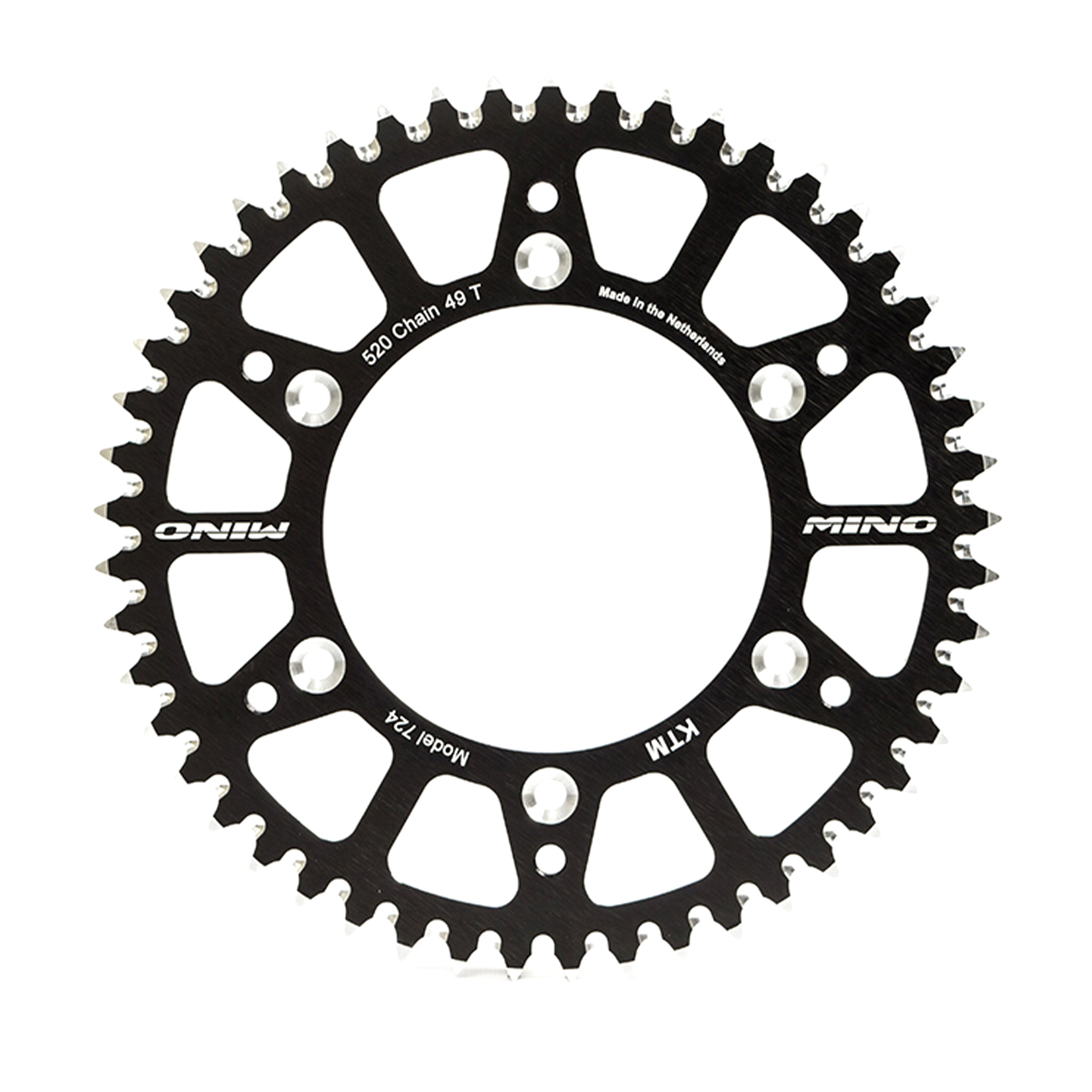 MINO REAR SPROCKET ALLOY BLACK 210, 25-554-52 BLACK image 1