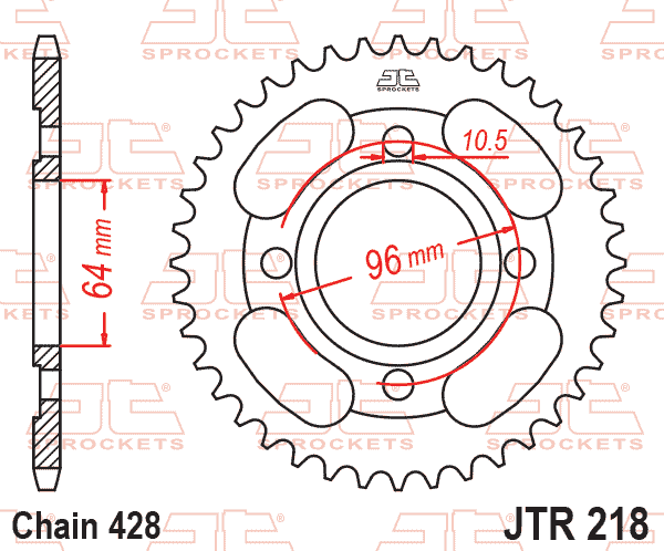 REAR SPROCKET JTR218.44 428 thumbnail 2