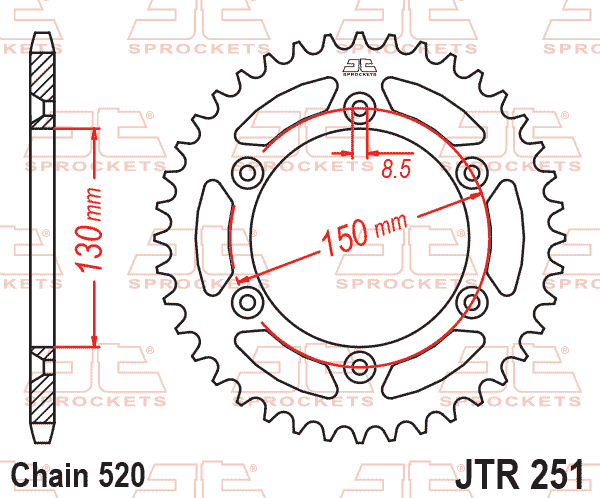 REAR SPROCKET STEEL BLACK, JTR251.47 thumbnail 3