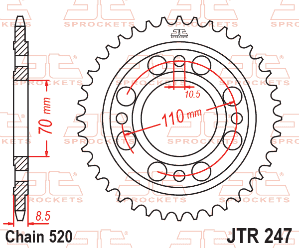 REAR SPROCKET JTR247.36 STEEL thumbnail 2
