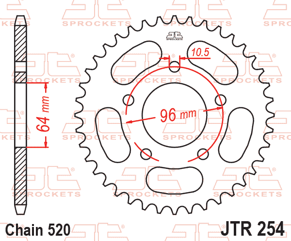 REAR SPROCKET JTR254.43 STEEL thumbnail 2