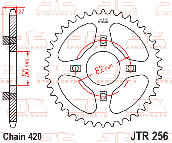 REAR SPROCKET JTR256.35 JT 420 SILVER thumbnail 2
