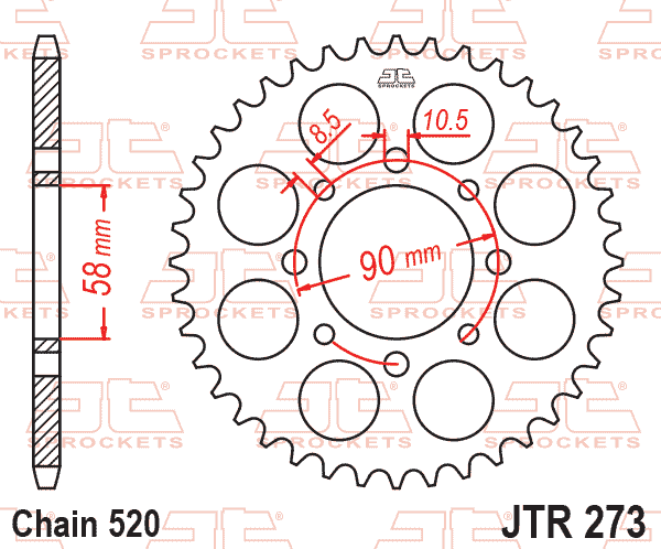 REAR SPROCKET JTR273.42 JT 520 thumbnail 2