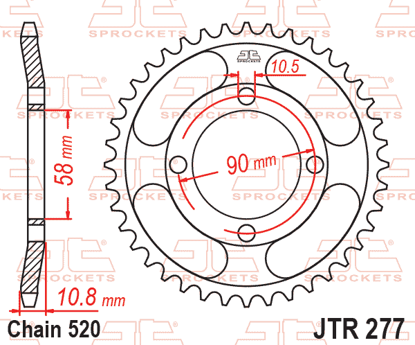REAR SPROCKET JTR277.41 JT 520 thumbnail 3