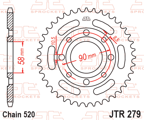 REAR SPROCKET JTR279.39 STEEL thumbnail 2