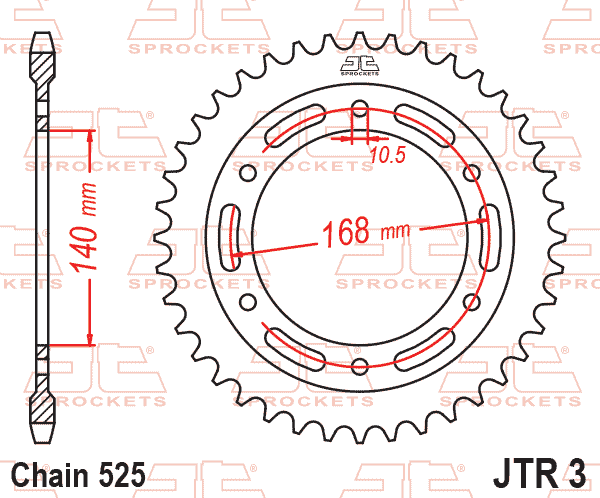 REAR SPROCKET JTR3.47 JT 525 thumbnail 2