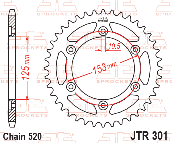 REAR SPROCKET STEEL JTR301.45 thumbnail 2