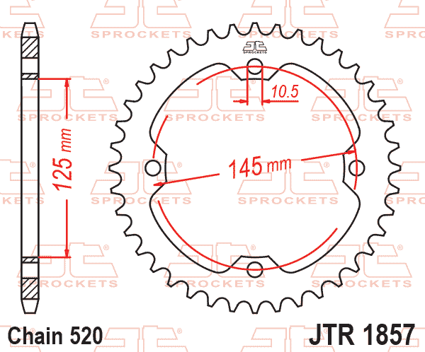 REAR SPROCKET JTR1857.45 STEEL SR1857-45 thumbnail 2