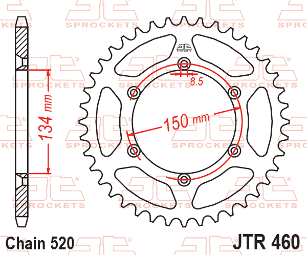 REAR SPROCKET STEEL JTR460.44 thumbnail 2