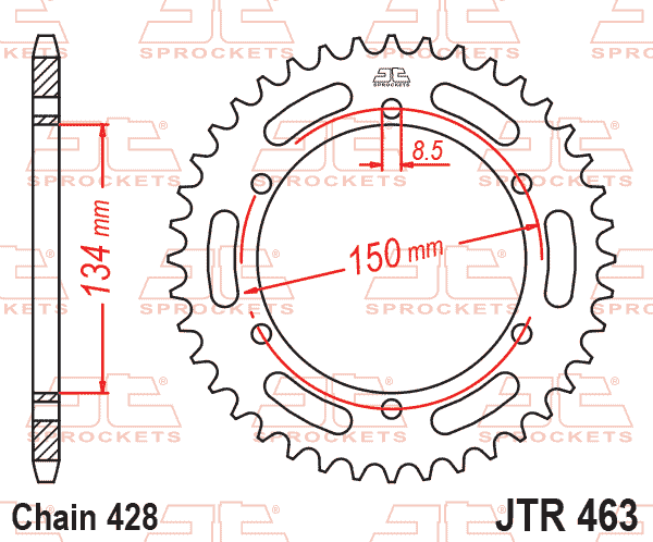 REAR SPROCKET JTR463.46 JT 428 thumbnail 2