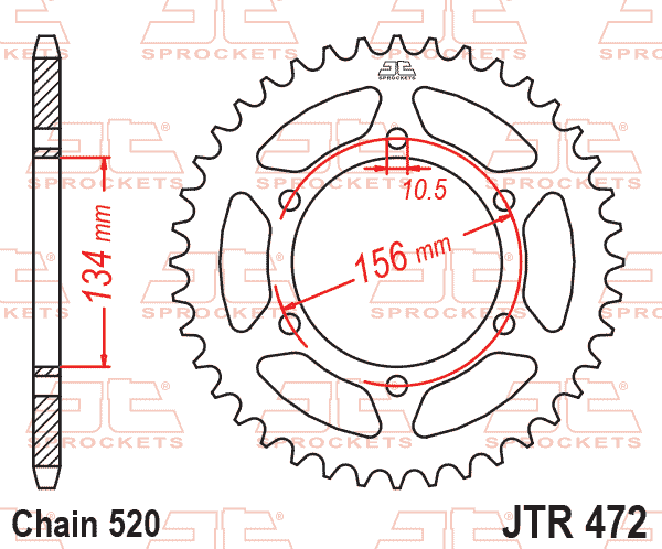 REAR SPROCKET JTR472.41 STEEL, HONDA ROAD JT thumbnail 3