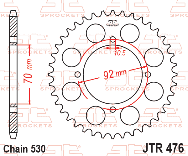 REAR SPROCKET JTR476.40 JT thumbnail 2