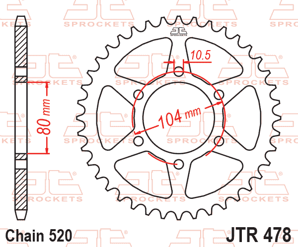 REAR SPROCKET JTR478.43 JT thumbnail 2