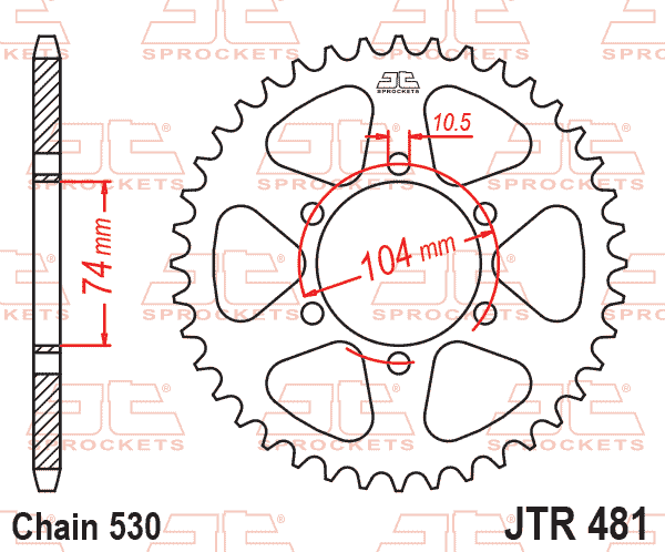 REAR SPROCKET JTR481.45 JT thumbnail 2