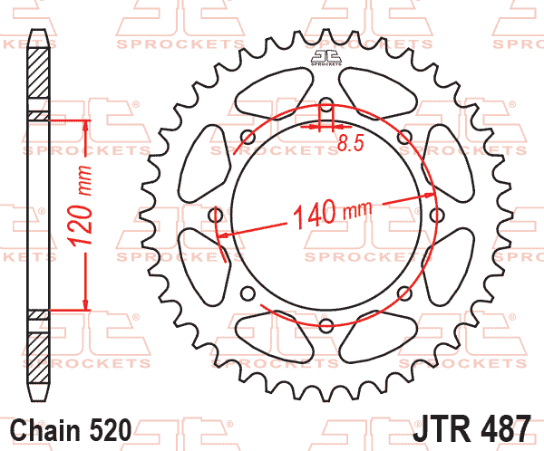 REAR SPROCKET JTR487.43 520 thumbnail 2