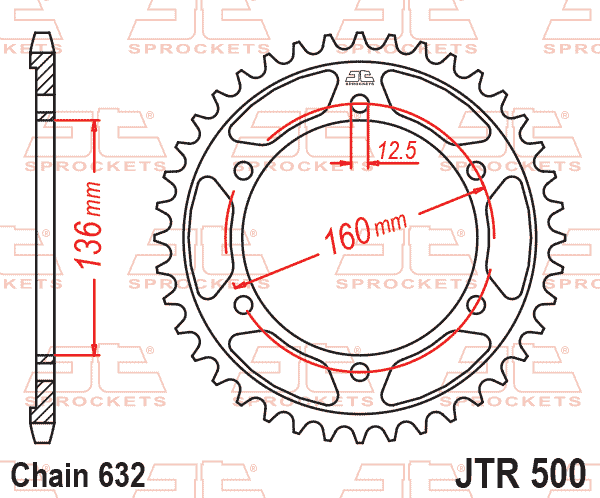 REAR SPROCKET JTR500.41 JT 632 thumbnail 4