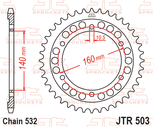 REAR SPROCKET JTR503.45 JT thumbnail 2