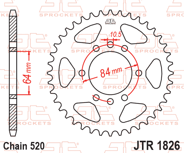 REAR SPROCKET JTR1826.44 JT SR1826-44 thumbnail 2