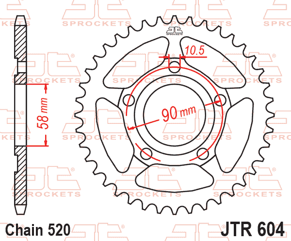 REAR SPROCKET JTR604.40 JT thumbnail 2