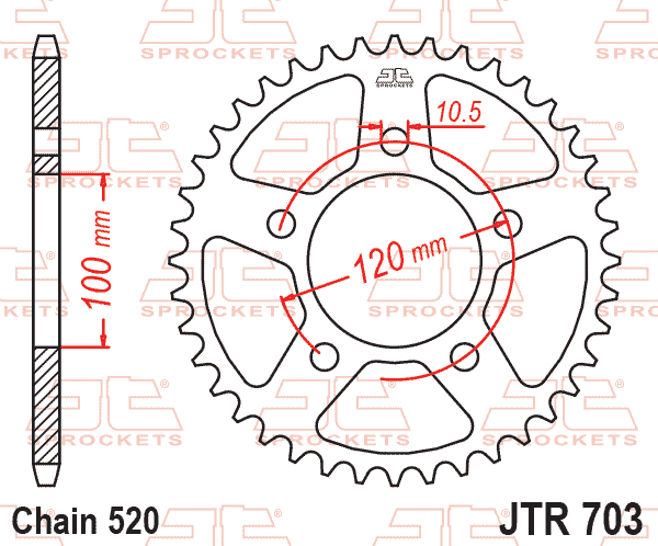 REAR SPROCKET JTR703.43 JT thumbnail 2