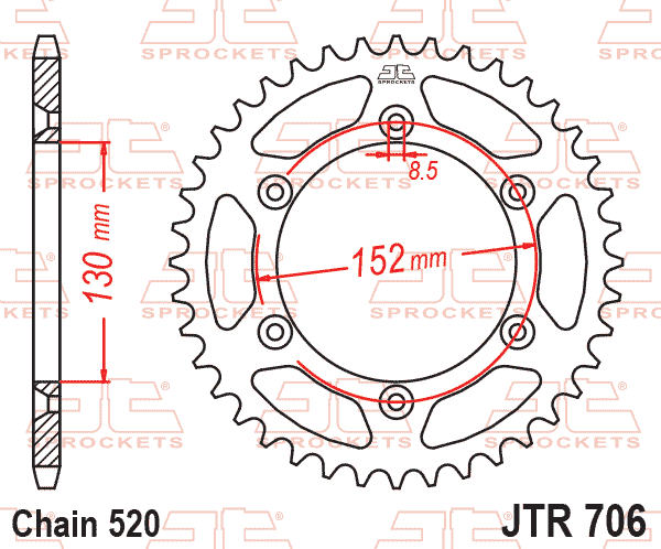 REAR SPROCKET JTR706.48 JT thumbnail 2