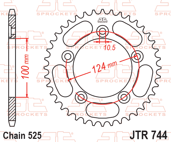 REAR SPROCKET JTR744.38 JT thumbnail 2