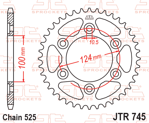 REAR SPROCKET JTR745.42 JT thumbnail 2