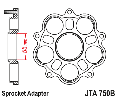DUCATI CARRIER ALLOY JTA750B, JTA750B-RED thumbnail 2