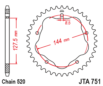 REAR SPROCKET ALLOY JTA751.36 thumbnail 3