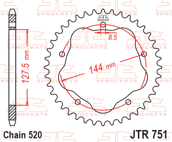 REAR SPROCKET STEEL JTR751.42 thumbnail 2