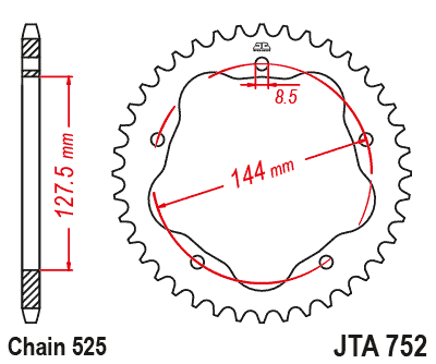 REAR SPROCKET ALLOY JTA752.38BLK thumbnail 3