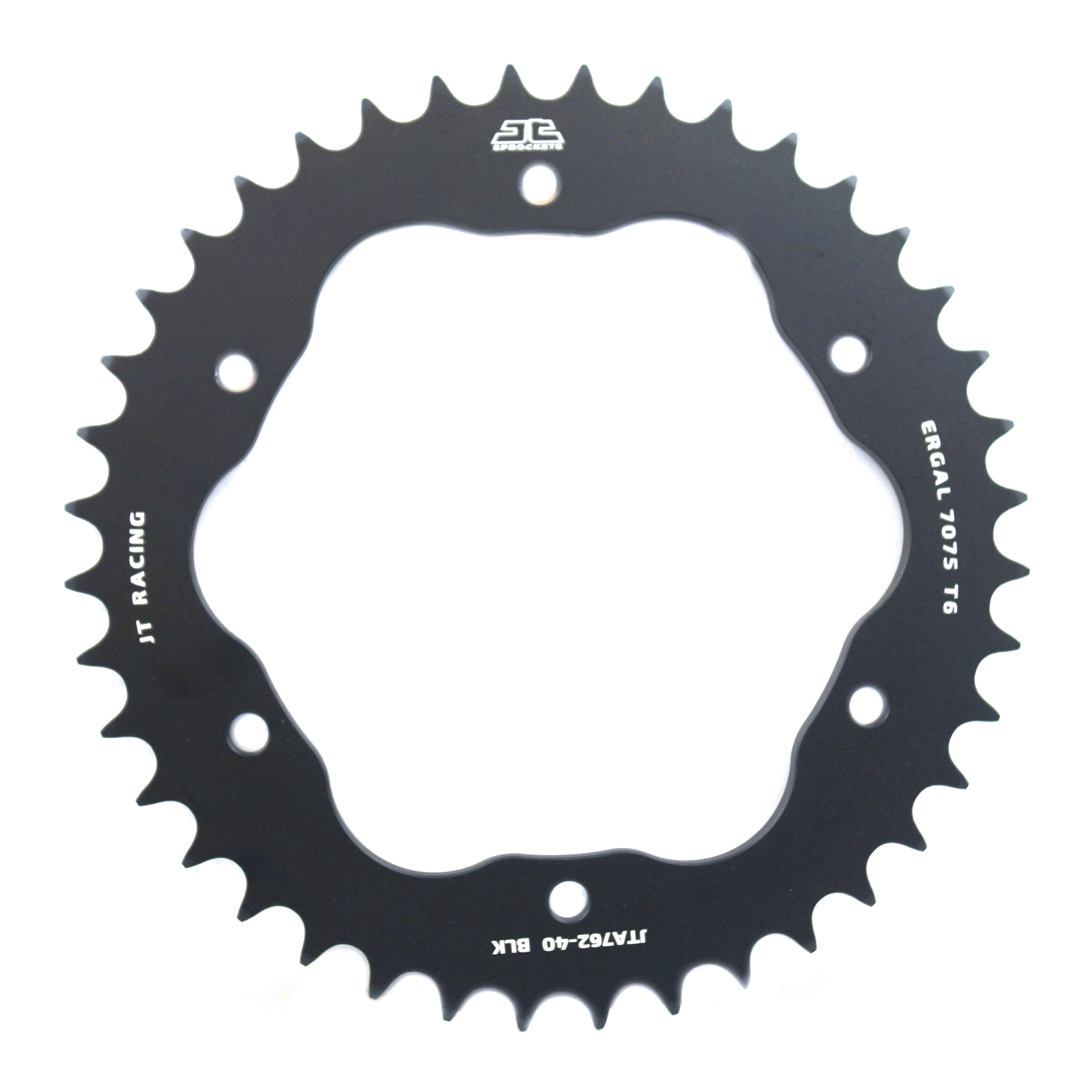 REAR SPROCKET ALLOY BLACK, JTA762.40BLK.7075-T6 Aluminium. DUCATI 520 Chain Conversion thumbnail 2