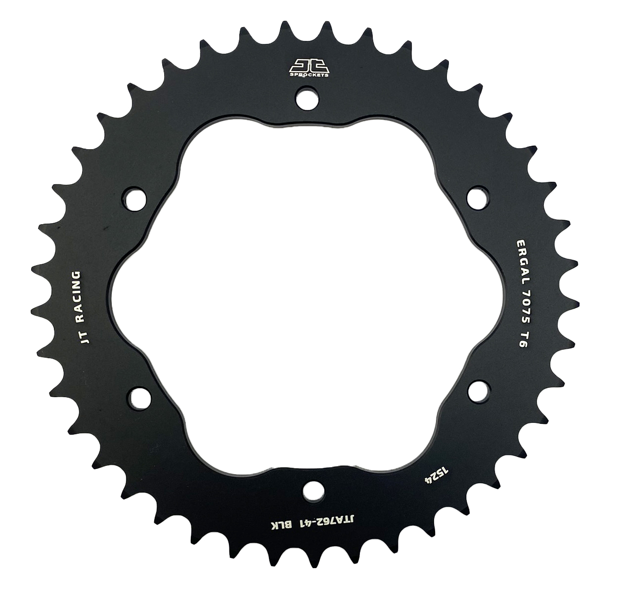 REAR SPROCKET ALLOY BLACK, JTA762.41BLK.7075-T6 Aluminium. DUCATI 520 Chain Conversion thumbnail 2