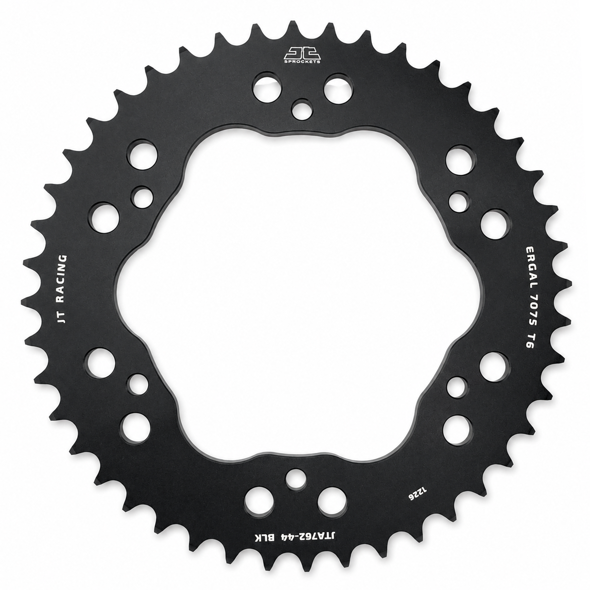 REAR SPROCKET ALLOY BLACK, JTA762.44BLK.7075-T6 Aluminium. DUCATI 520 Chain Conversion image 1