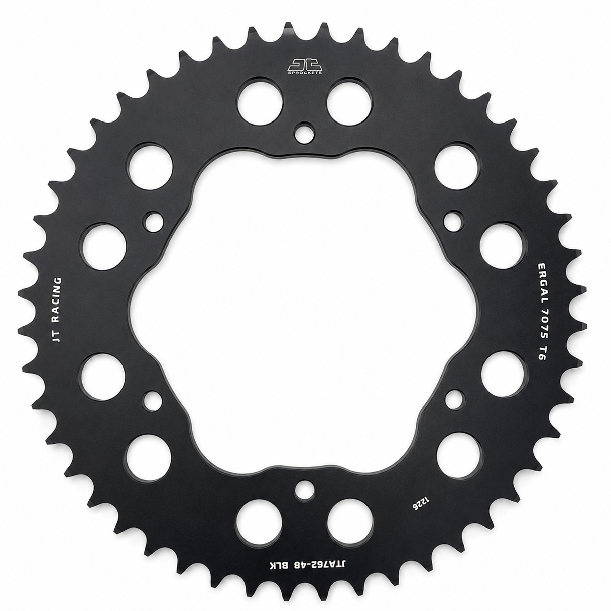 REAR SPROCKET ALLOY BLACK, JTA762.48BLK.7075-T6 Aluminium. DUCATI 520 Chain Conversion image 1